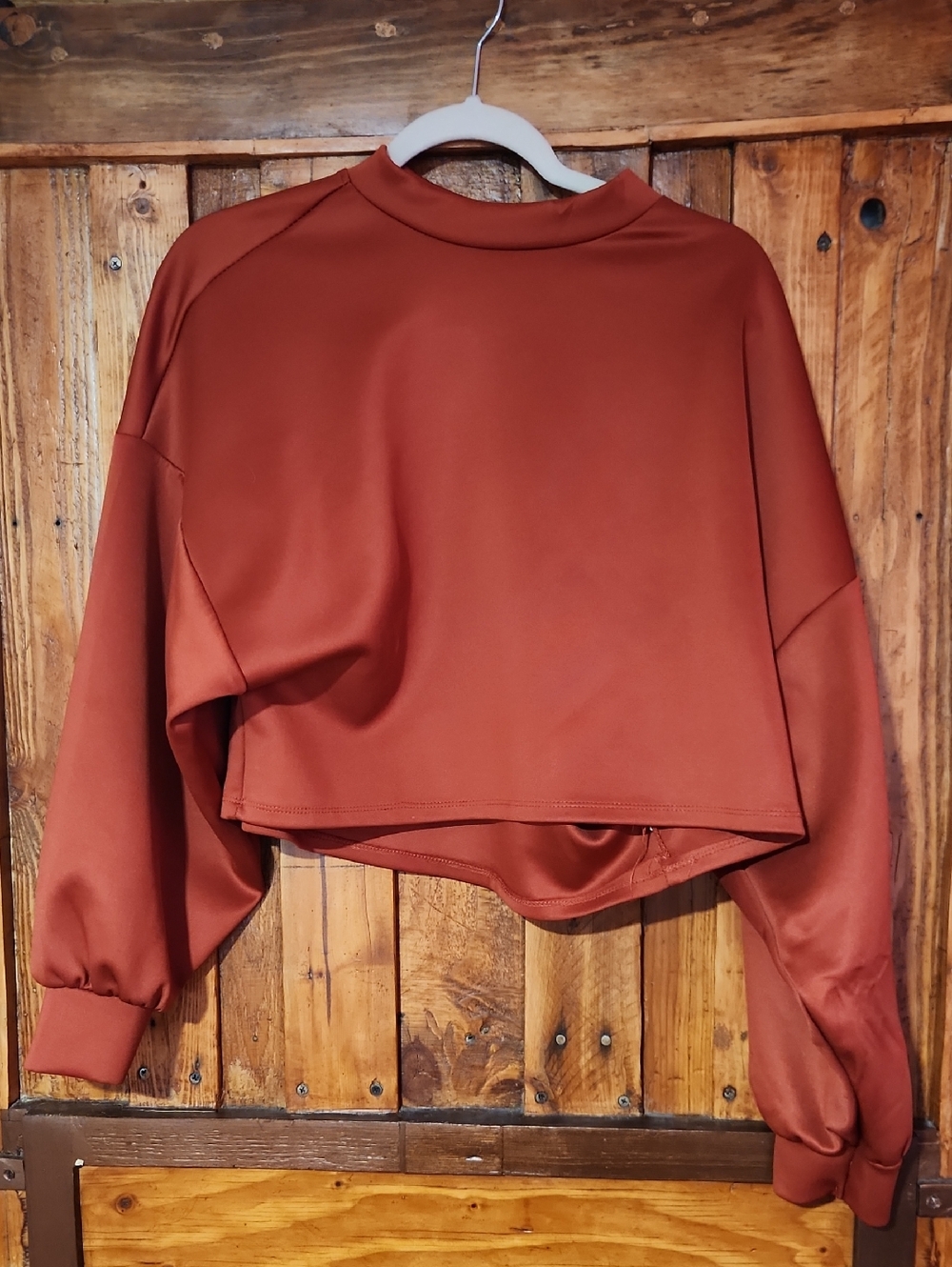 Streetwear Society Cropped Rust Sweatshirt Hoodie